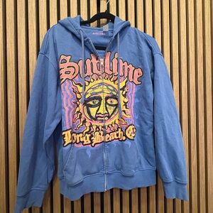 Blue Sublime Graphic Hoodie